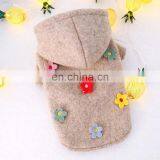 Personalized Pet Dog Cat Hoodie Gray Clothes Teddy Flower Woolen Coat thumbnail-3