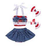 Toddler Kids Clothing Set Boutique Girls Clothing American Patriotic Striped Cotton Outfits