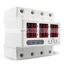 3 three phase Voltage Current Protector 63A 60A 220V 3P+N Over Under Voltage regulator Current limiter adjustable protect