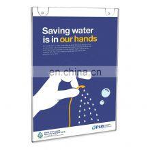 Wall Mount Acrylic Sign Holder Display Frame for Office Restaurant Paper Document