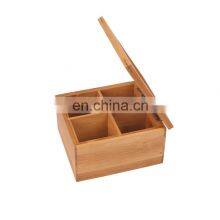 Eco Friendly Multi-purpose Living Room Premium Square Bamboo Tea Storage Box Home Storage & Organization Pantry Organizer thumbnail-1