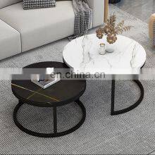 Luxury Coffee Tables Living Room Marble Coffee Table Modern Apartment Multifunction Coffee Table Set White Black thumbnail-2