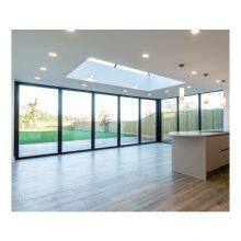 Aluminum Folding Doors Aluminum Frame Tempered Laminated Double Triple Glazed French Bi Fold Door thumbnail-5