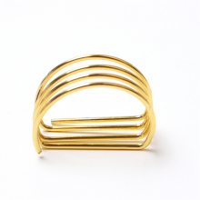 Wholesale Wedding Shiny Gold Spiral D Shaped Napkin Ring thumbnail-2