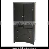 WD-055 Black Bedroom Wall Laminate Wooden Wardrobe Design thumbnail-1