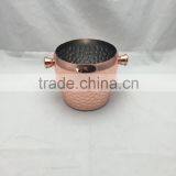 2L Hammered 304 Stainless Steel Bucket, Copper Plated Ice Bucket, Ice Cooler Ice Pail, Beer Bucket thumbnail-2