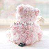 Plush Toy Pink Bear With Red Heart/Soft Bear Toy Sitting High 20cm With Pink Silk Bow/Soft Stuffed Bear Embroided Nose thumbnail-4