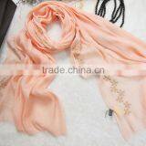 Charm Elegant Large Plain Small Leaf Embroidery Patterns Scarves Fashion Quality Choice thumbnail-4