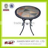 Metal Mosaic Garden Outdoor Furniture Patio Furniture Set 1 Pcs Table +2 Pcs Chairs thumbnail-4