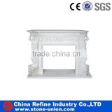 Pure white marble fireplace surrounds