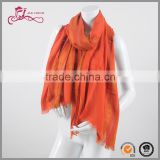 Designer own brand custom made digital printed silk fabric orange scarf