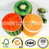 Kids Unique Room Furniture Round Fresh Fruit Patterm Pouf Ottoman Chair