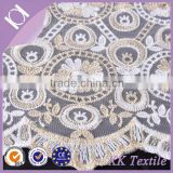 Best selling cotton thread and metallic thread embroidery gold guipure lace fabric