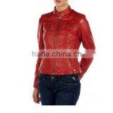 Ladies Fashion Leather Jackets Red Color thumbnail-1