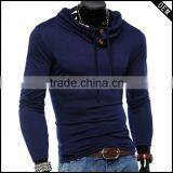 Fashion Chimney Collar Sweatshirt With Best Price Wholesale Dark Blue Slim Fit Sweatshirt Quality Choice