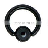 14 Gauge 5/16" Black Anodized Titanium Ball Captive Ring thumbnail-1