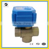 TF 3port actuator electric T flow ball valve CWX-15Q DN15 1/2'' 3/4'' 3-way