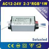 2-3*RGB*1w Waterproof Rgb Electronic Transformer 24v