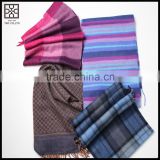 2015 New design Mixed color Wool Scarf with fringe