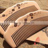 Natural Handle Combs Peach Material Nature Color Hair Wood Comb Hair Combs With Laser Logo thumbnail-2