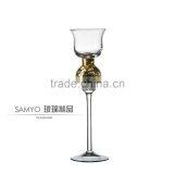 Samyo Glassware Manufacturer Mouth Blown Red Sipral Line Candle Holder thumbnail-2