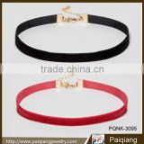 Fancy design fashion hot selling 2 pack black and red simple wide velvet choker