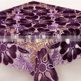 Lace sequin embroidered purple tablecloth with flower