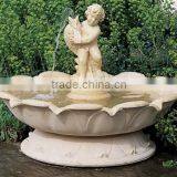 Garden and Plaza Decoration Hand Carving Yellow Marble Angel Fountain thumbnail-2