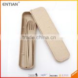 Hot sale wheat straw cutlery set with box