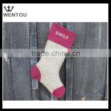 Monogrammed Personalized Burlap Christmas Stocking thumbnail-3