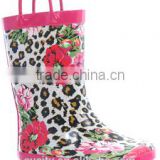 cheap kids rain boots with loop wellie boots manufacturer fashion wellington boots