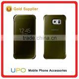 [UPO] Top Selling Clear View Translucent Flip Electroplating Mirror PC Smart Phone Case for Samsung Galaxy S7 Edge Case thumbnail-1