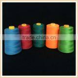 Dyed 100 Pct Spun Polyester Yarn Sewing Threads With Plastic Tube