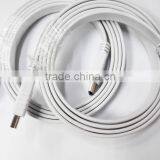 White Flat HDMI Cable With Nickel Plated 1M thumbnail-5
