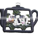 Teapot Shape With Milch Cow Cast Iron Craft Trivet