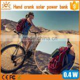 Dual USB 2.1A Portable Solar Mobile Charger in Power Bank, Hand Crank Power Solar Charger thumbnail-6