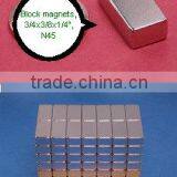 Customized N52 Neodymium Magnet 19.05x9.53x6.35mm/monopole Magnet