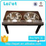 Factory Wholesale Stainless Steel Dog Bowl Dog Feeder Wood Dog Bowl Stand thumbnail-1