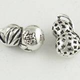 Peanut Shape Engraved Silver Beads DIY Sterling Silver Jewelry thumbnail-1