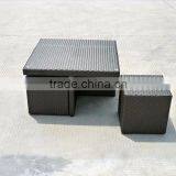 Saving Sapce Outdoor Furniture Synthetic Rattan Wicker Dining Table And Chair thumbnail-3