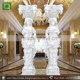 Decorative White Marble Column With Lady Statue thumbnail-1