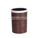 European Style Plastic Leather or Knitted Trash Can Waste Bin Container With Lid 10L thumbnail-5