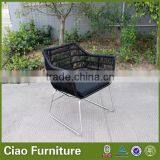 Outdoor PL Ribbon Metal Garden Chair With Stainless Steel Base thumbnail-1