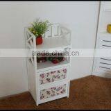 White Wooden Mini Storage Cabinet With Shelf thumbnail-1