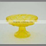 Custom Color Good Quality Wholesale Glass Candy Plate Embossed Transparent Glass Plate With Stand thumbnail-5