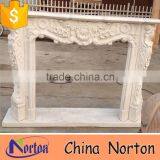 white marble french style decorative electric fireplace mantel NTMF-F828S