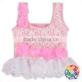 Toddler Boutique Swimwear 3Pcs Outfits Ruffle Flower Baby Girl Swimsuit thumbnail-1