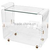 China Wholesale Acrylic Plexiglass Food Serving Trolley thumbnail-4