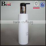 Cosmetic Screen Printing Flat Shoulder Beard Oil Pomade Shampoo Detergent Lotion White Aluminum Pump 200ml Plastic Bottle thumbnail-2