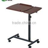 Black Laptop Cart, Computer Stand With Adjustable Table Top and Casters thumbnail-3